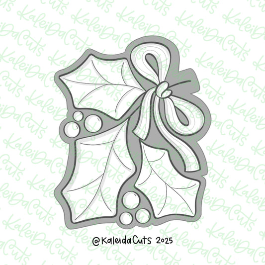 Modern Holly Cookie Cutter
