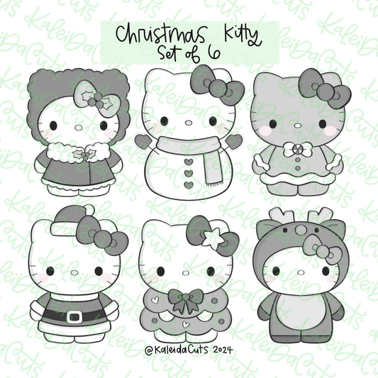 Christmas Kitty Cookie Cutter Set of 6