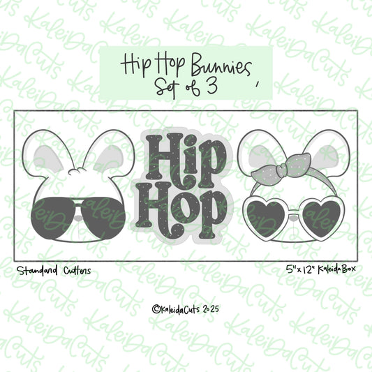 Hip Hop Bunnies Cookie Cutters Set of 3