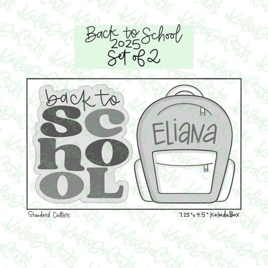 Back to School 2025 Cookie Cutter Set of 2