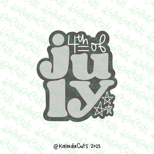 4th of July Font Cookie Cutter