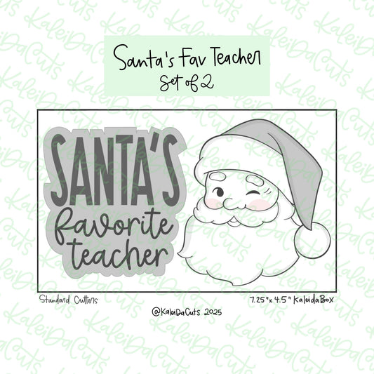Santa's Favorite Teacher Cookie Cutters Set of 2