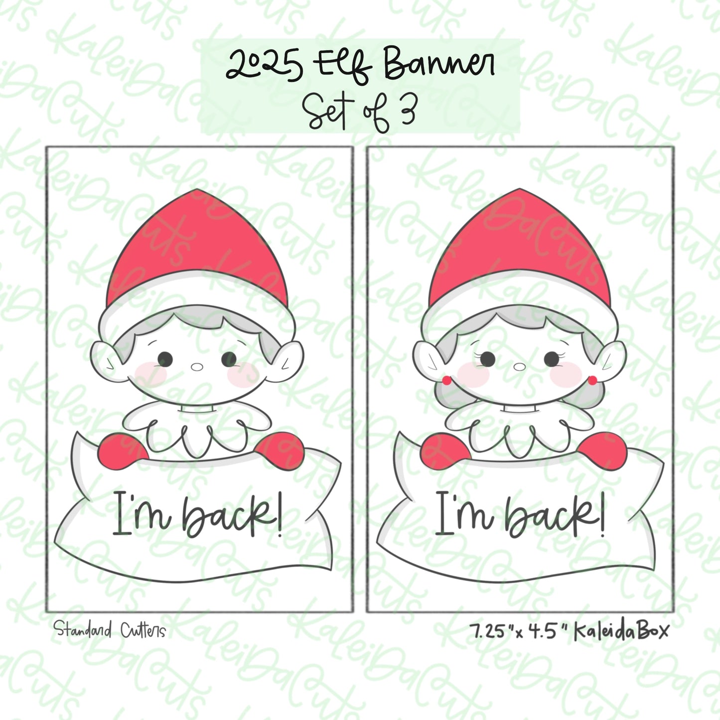 2025 Elf Banner Cookie Cutters Set of 3