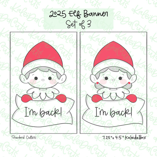 2025 Elf Banner Cookie Cutters Set of 3