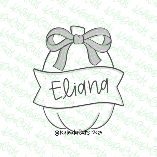 Pumpkin Bow Banner 2025 Cookie Cutter