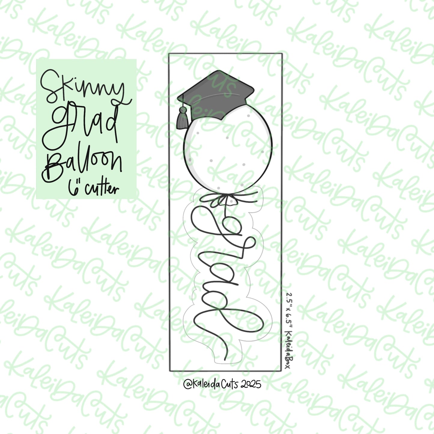 Skinny Grad Balloon Cookie Cutter