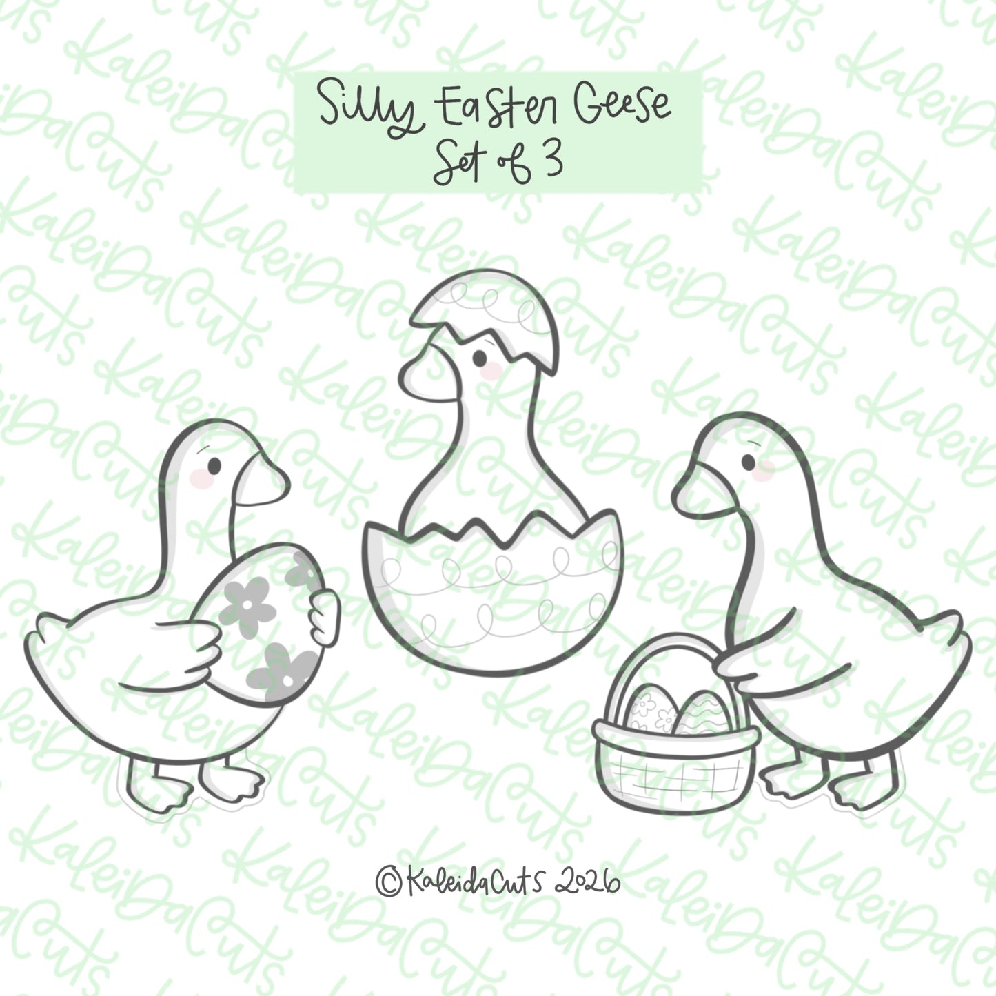 Silly Easter Goose Cookie Cutters Set of 3