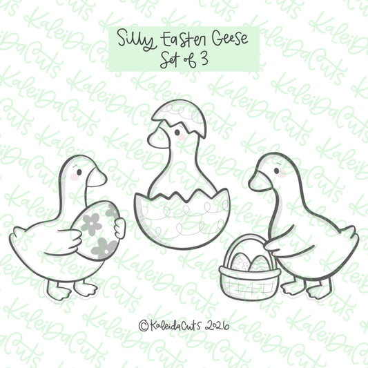 Silly Easter Goose Cookie Cutters Set of 3
