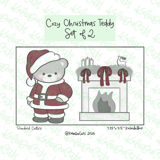 Cozy Christmas Teddy Cookie Cutters Set of 2