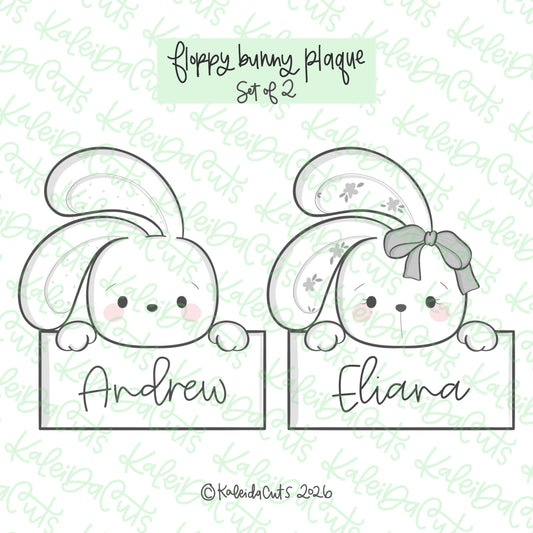 Floppy Bunny Plaque Cookie Cutters Set of 2