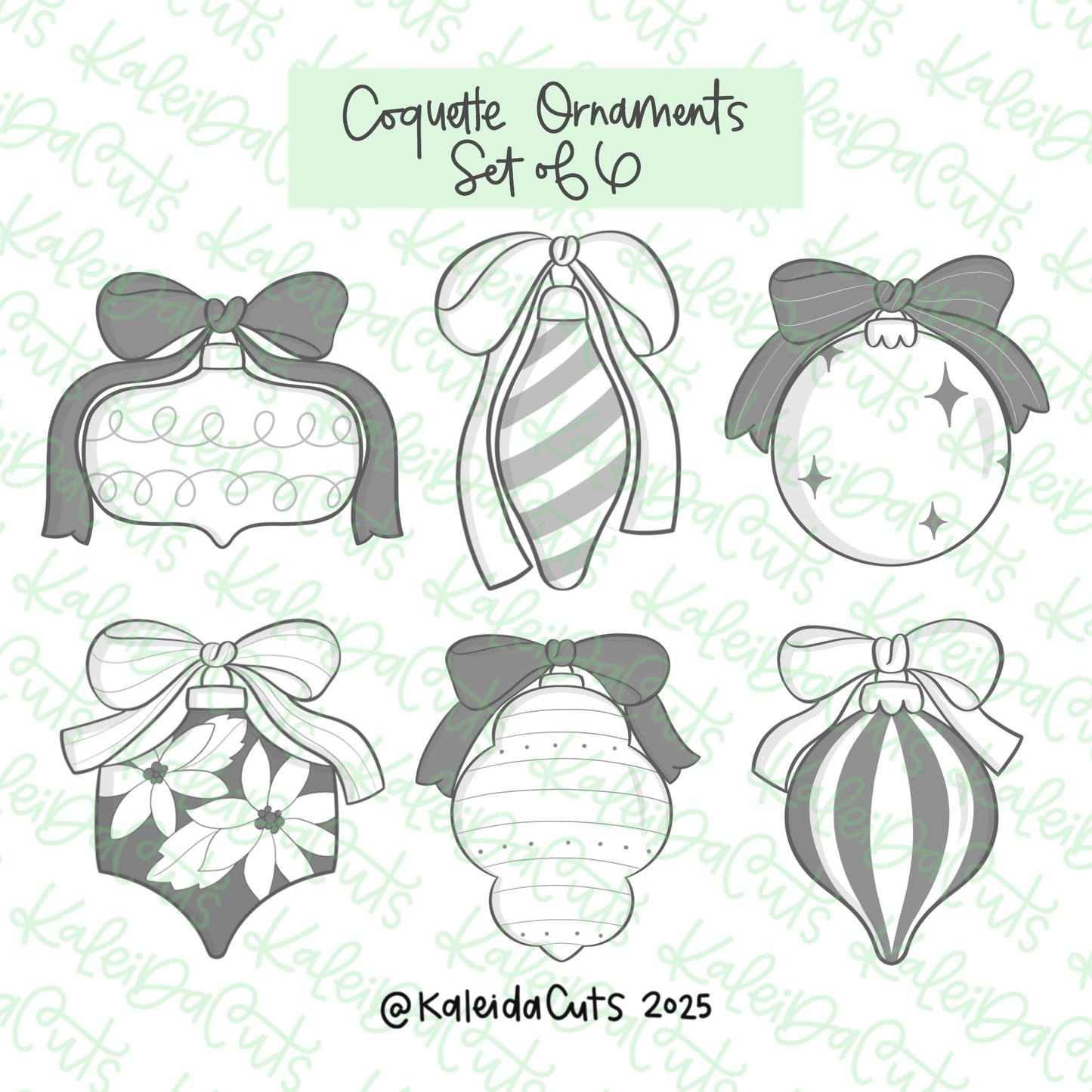 Coquette Ornaments Cookie Cutter Set of 6