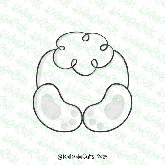 Squarish Bunny Butt Cookie Cutter