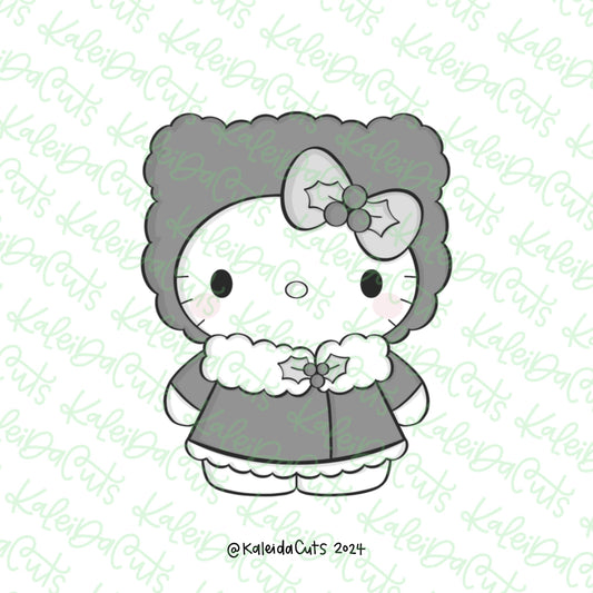 Holiday Kitty Winter Coat Cookie Cutter