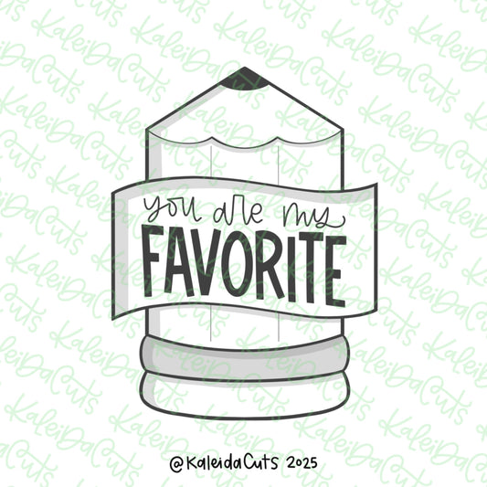 Pencil Banner Plaque Cookie Cutter