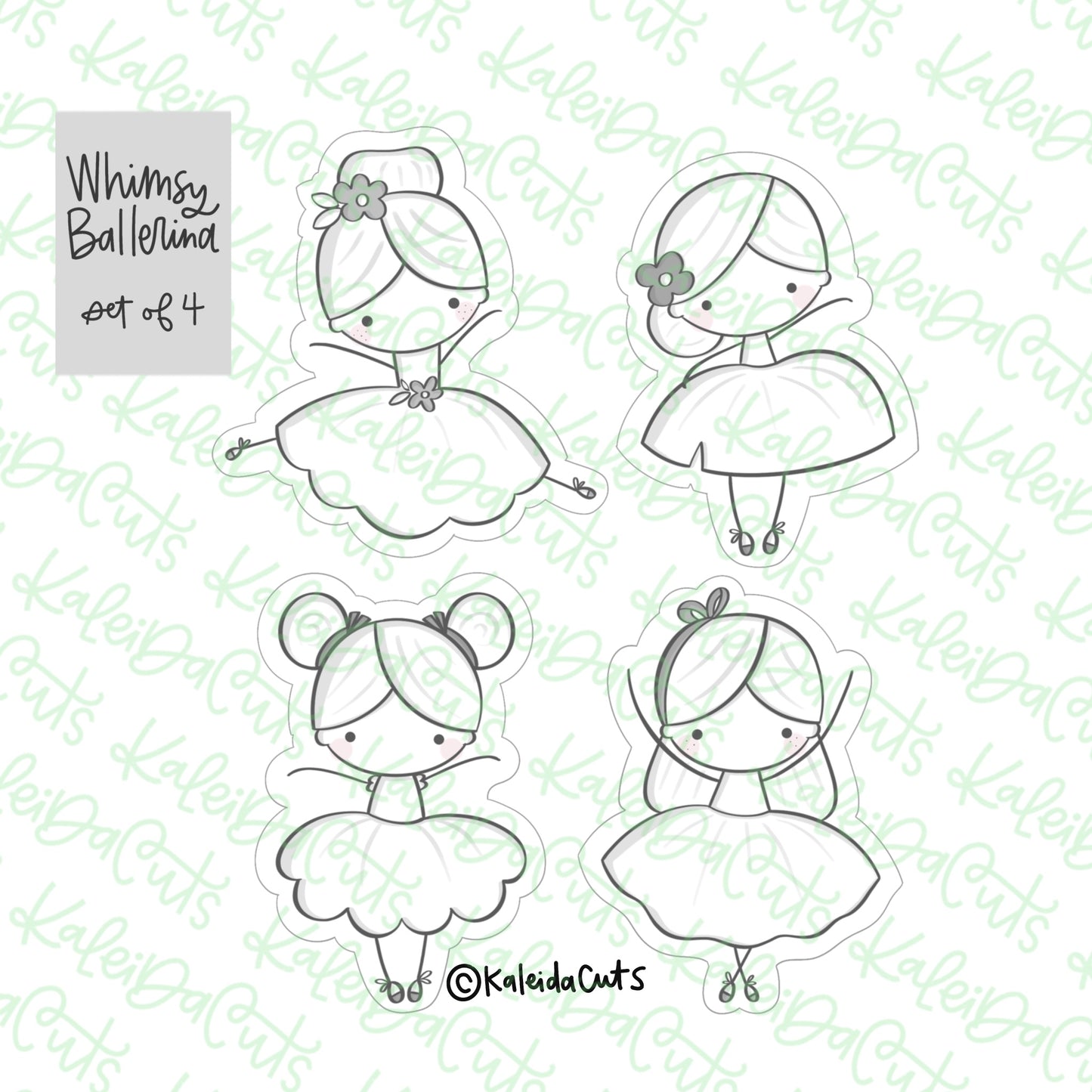 Whimsy Ballerinas Cookie Cutter Set of 4