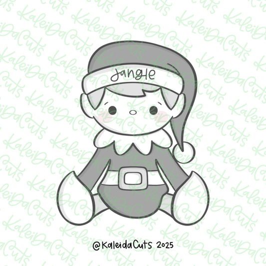 Sitting Elf Jangle Cookie Cutter