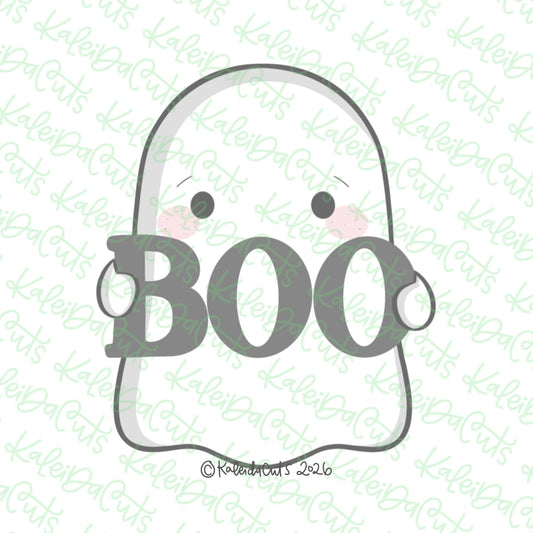 Ghost Holding Boo Cookie Cutter