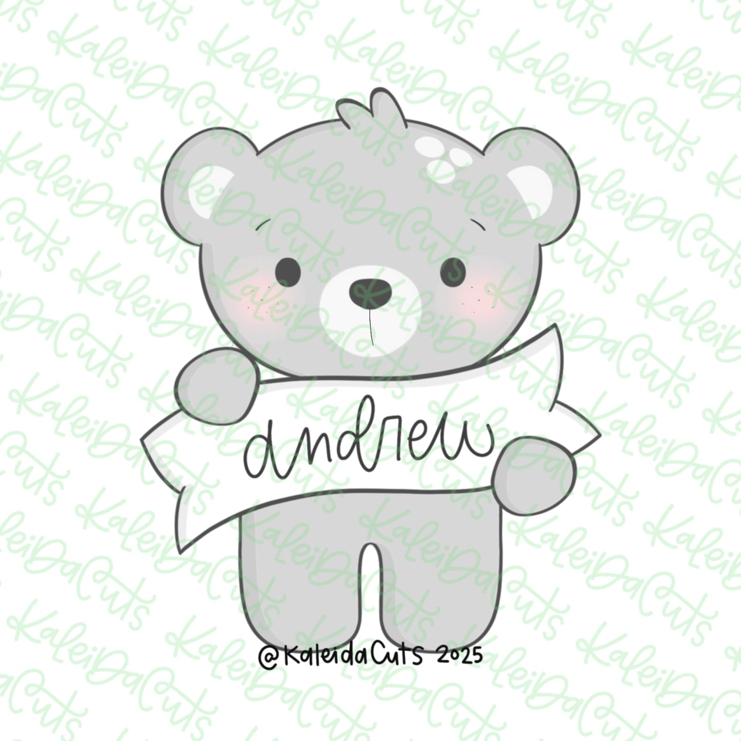 Teddy Bear Banner Cookie Cutter