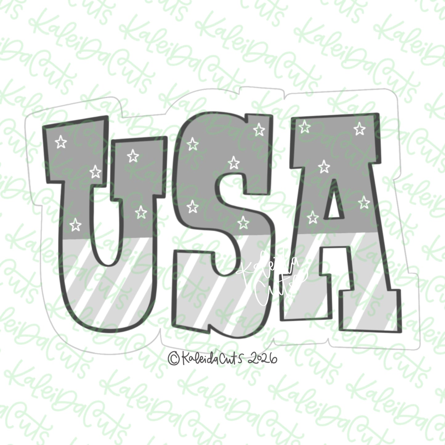 USA Block Font Cookie Cutter