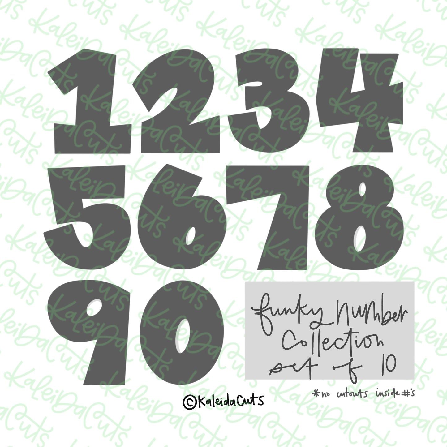 Funky Number Cookie Cutter Set of 10