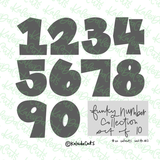 Funky Number Cookie Cutter Set of 10