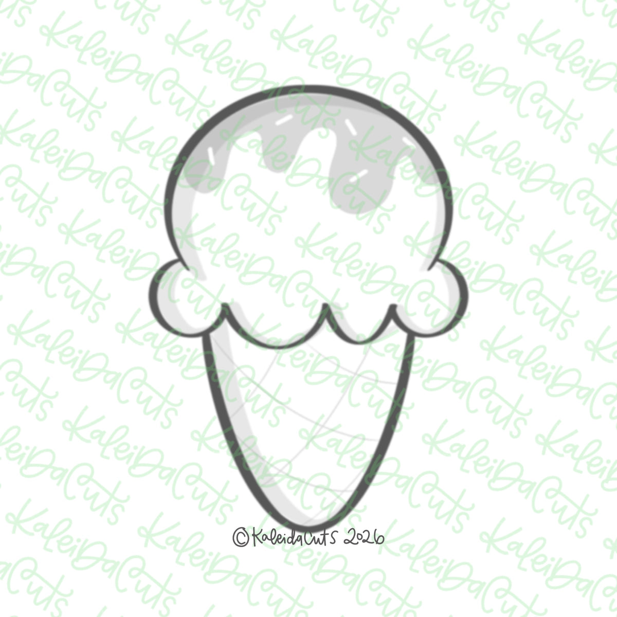 Single Ice Cream Scoop Cookie Cutter