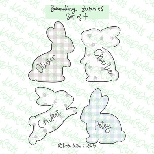 Bounding Bunny Cricket Cookie Cutters Set of 4