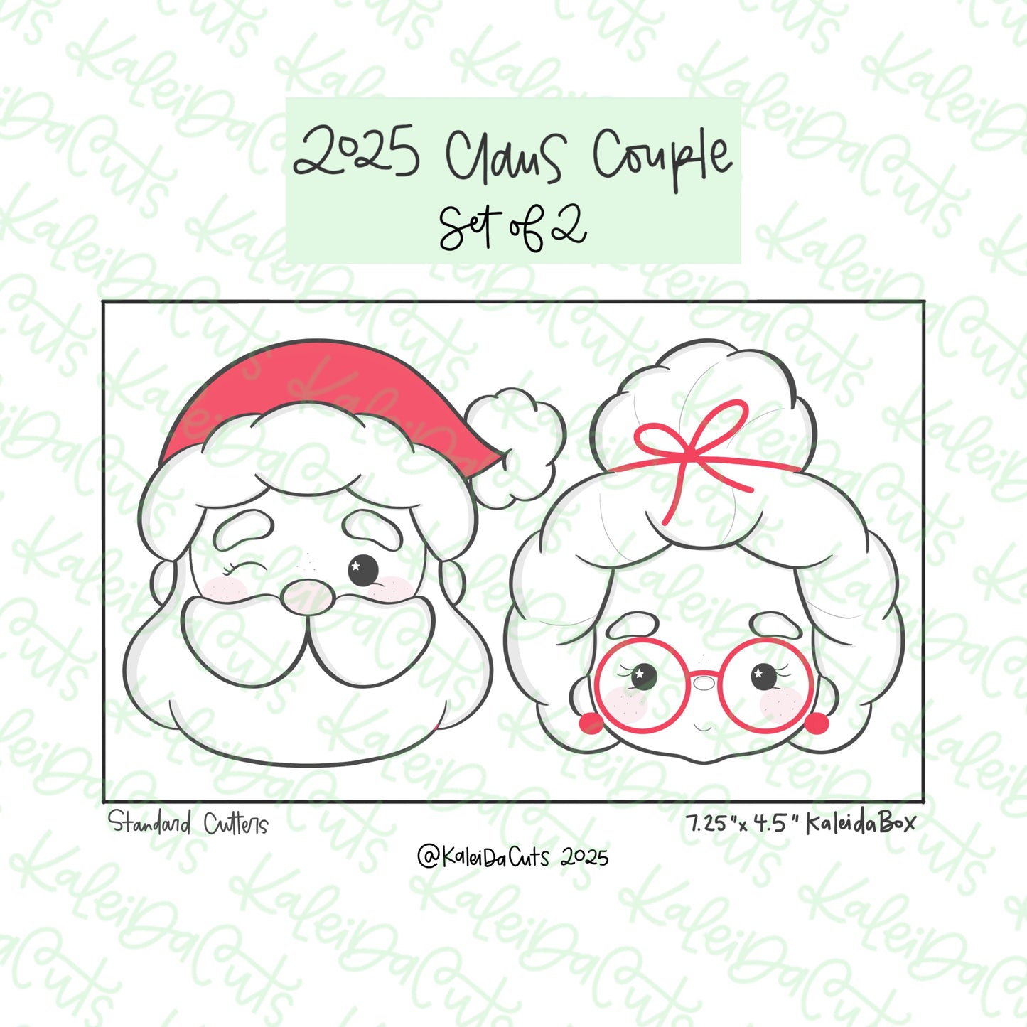 2025 Claus Couple Cookie Cutter Set of 2
