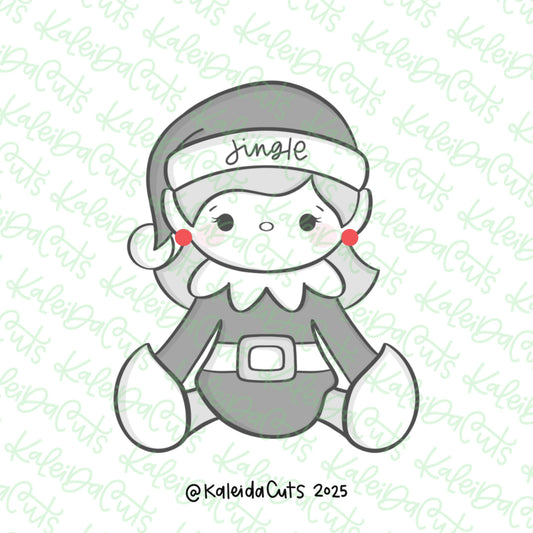 Sitting Elf Jingle Cookie Cutter