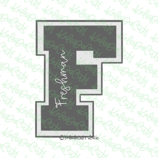 Varsity Letter F Cookie Cutter