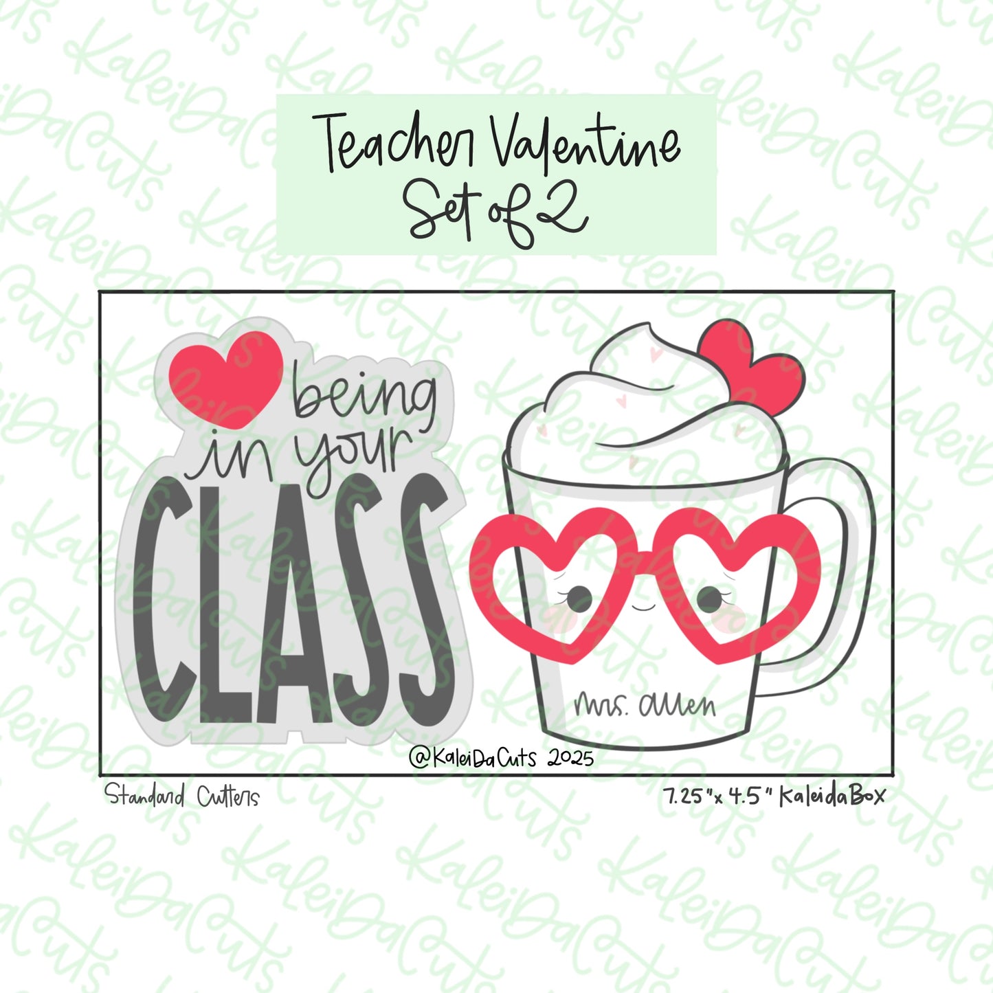 Teacher Valentine Cookie Cutters Set of 2
