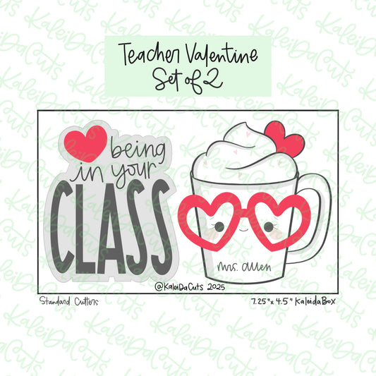 Teacher Valentine Cookie Cutters Set of 2