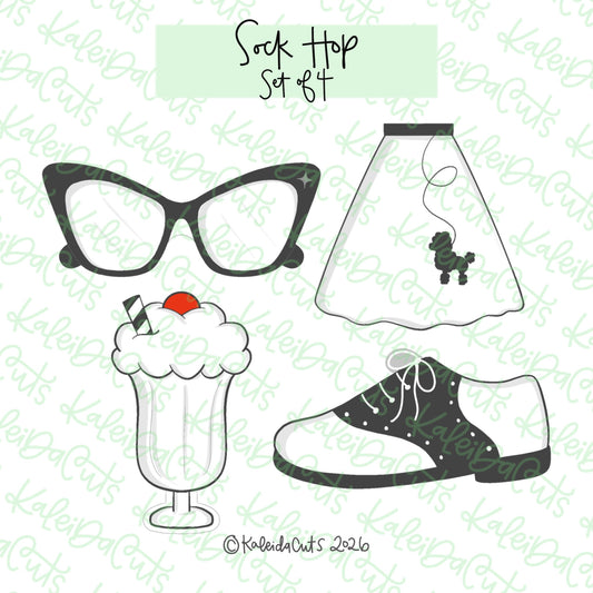Sock Hop Cookie Cutters Set of 4