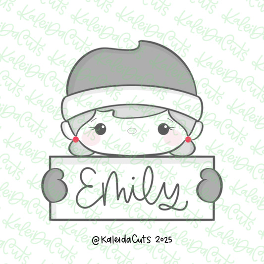 2025 Elf Girl Plaque Cookie Cutter