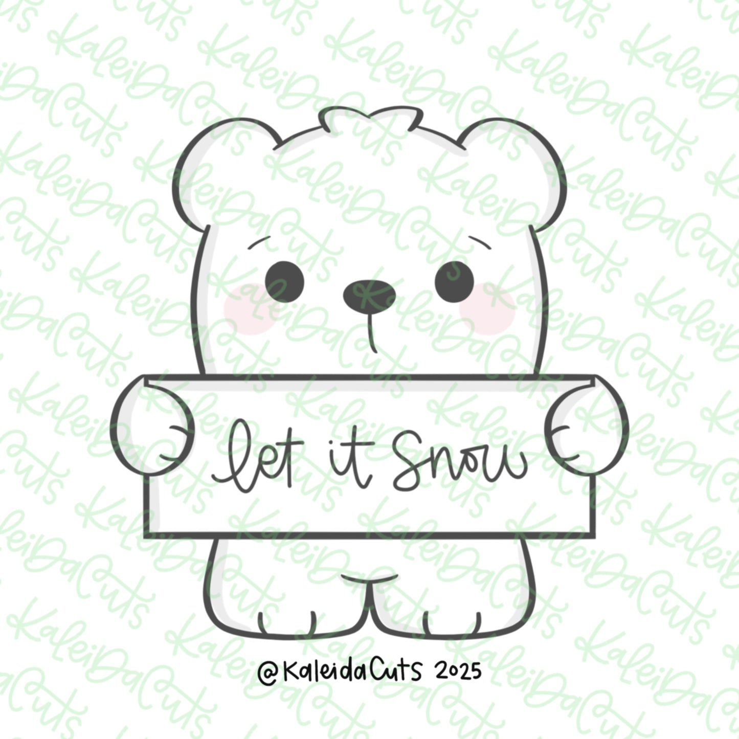 Polar Bear Plaque Body Cookie Cutter