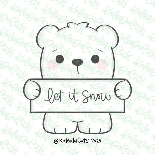 Polar Bear Plaque Body Cookie Cutter