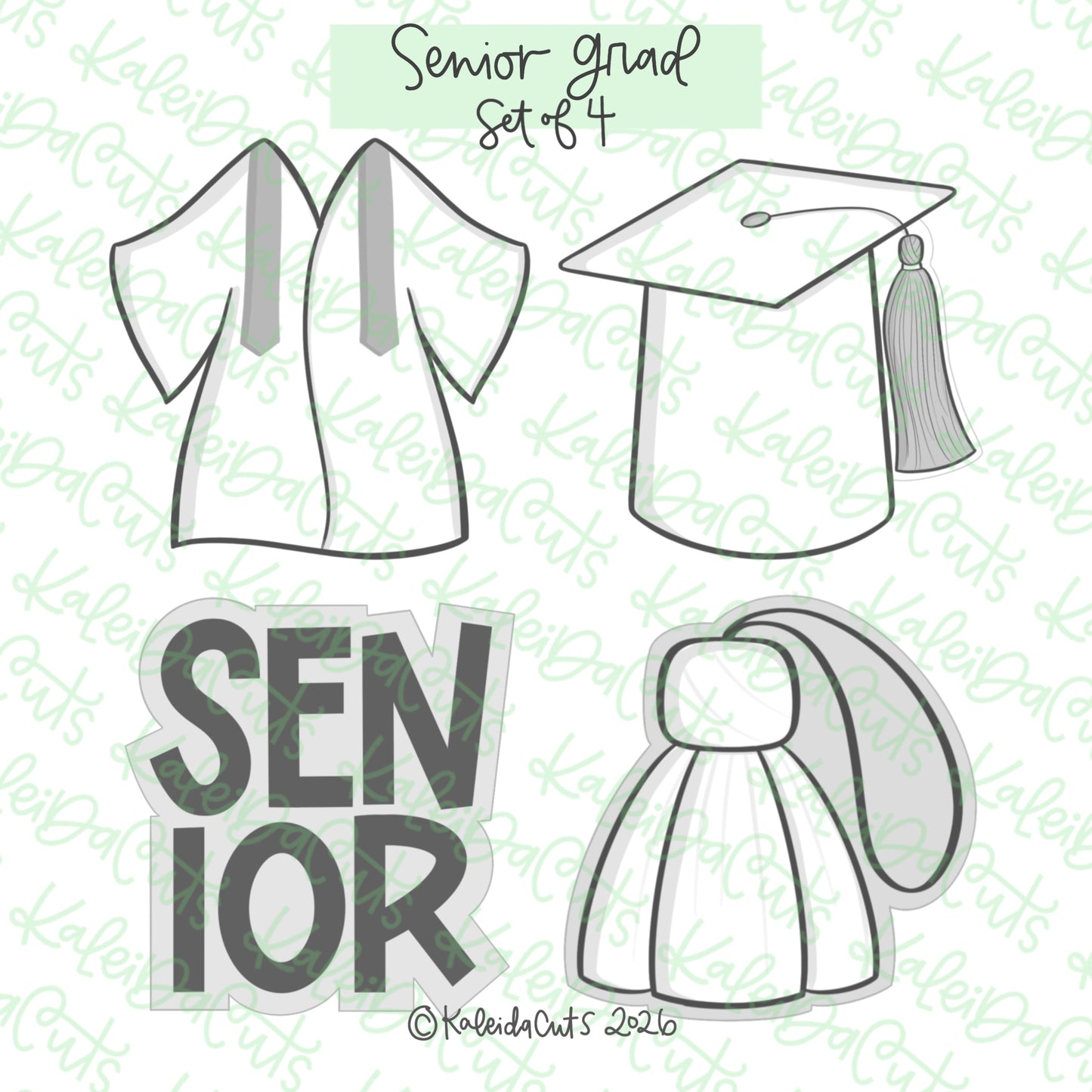 Senior Grad Cookie Cutters Set of 4