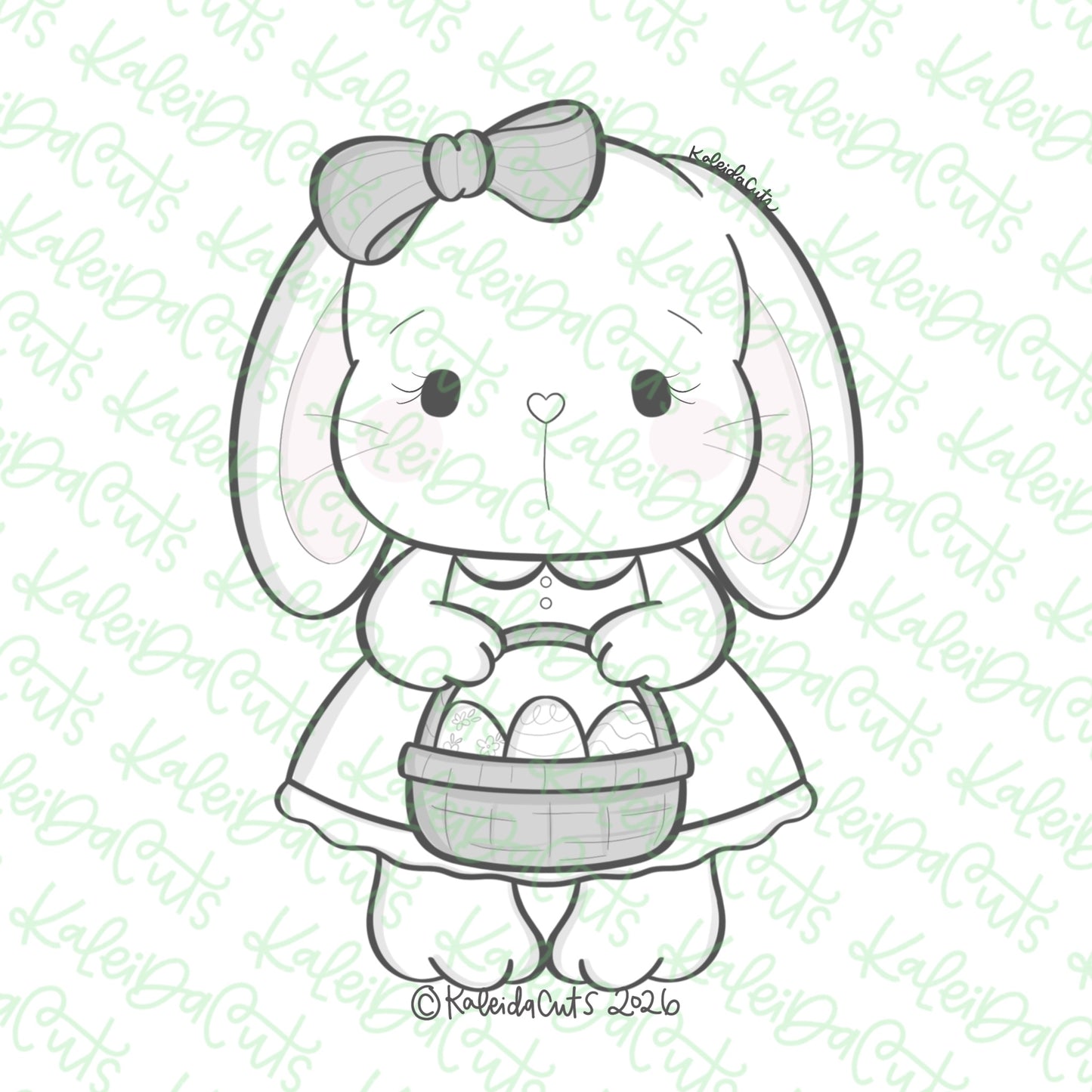 Vintage Bunny Doll Bow Cookie Cutter