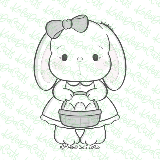 Vintage Bunny Doll Bow Cookie Cutter