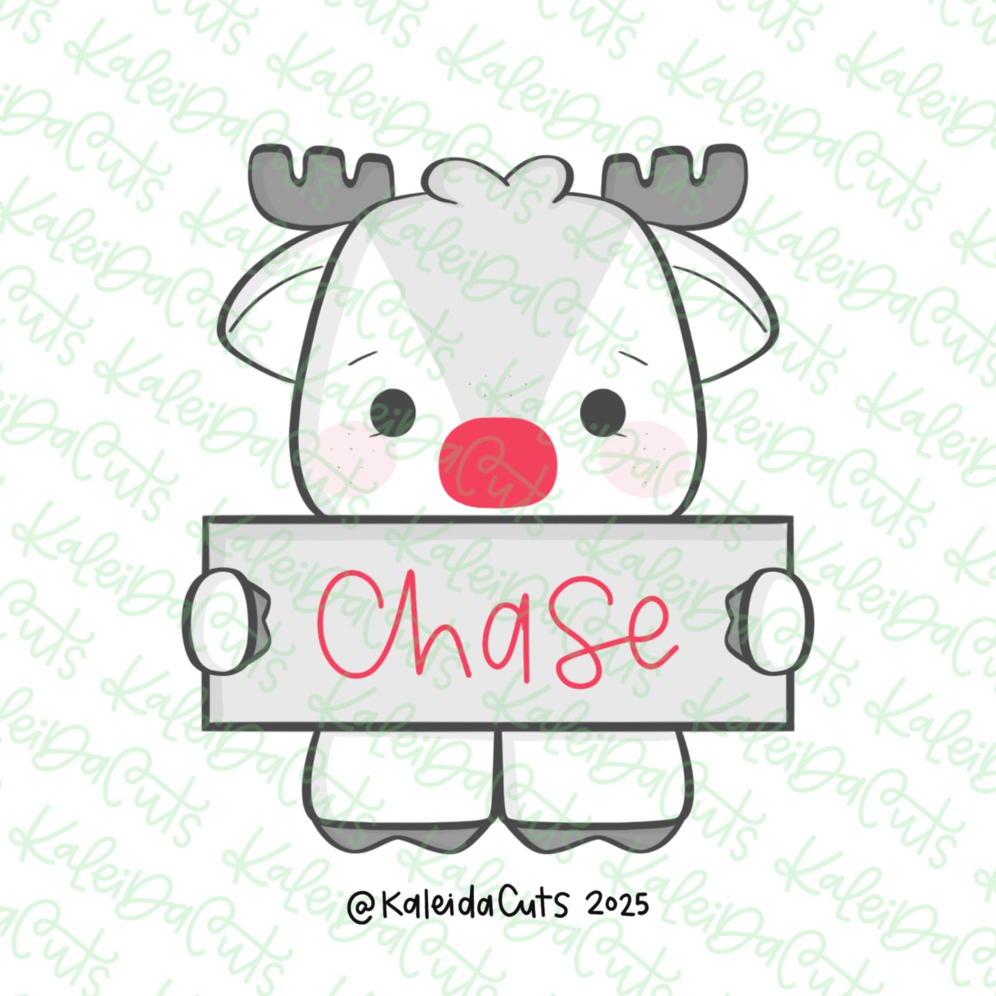 Reindeer Plaque Body Cookie Cutter