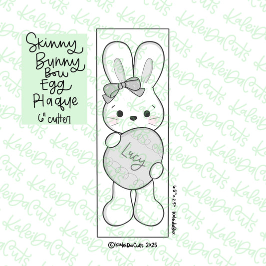 Skinny Bunny Egg Bow Plaque Cookie Cutter