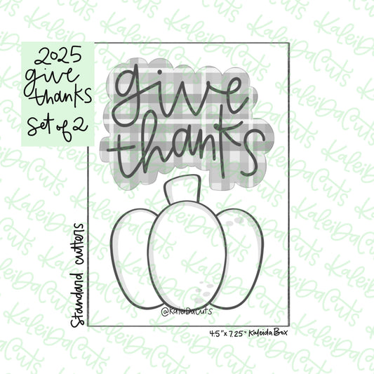 2025 Give Thanks Cookie Cutter Set of 2