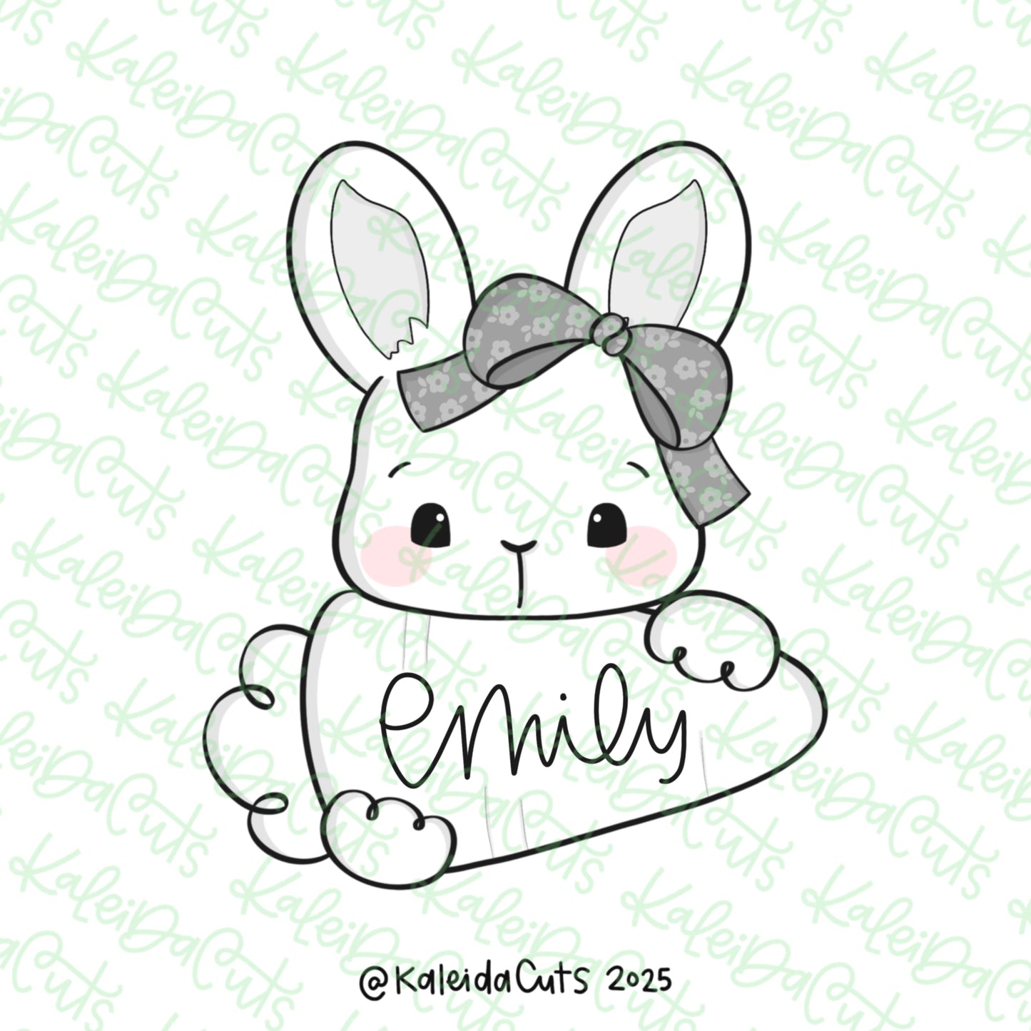 2025 Bunny Carrot Plaque Bow Cookie Cutter