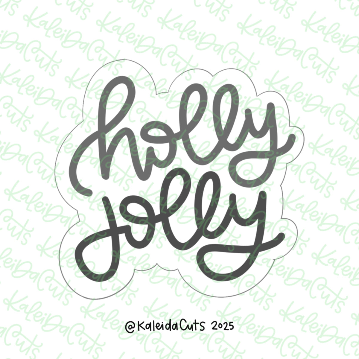 Jolly Lettering Holly Jolly Lettering Cookie Cutter – KaleidaCuts