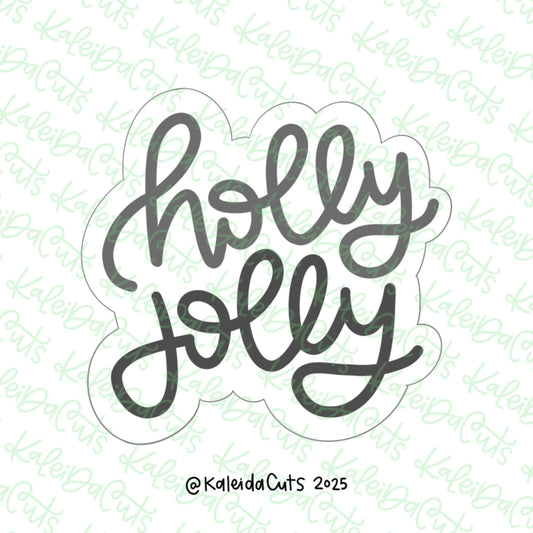 Holly Jolly Lettering Cookie Cutter