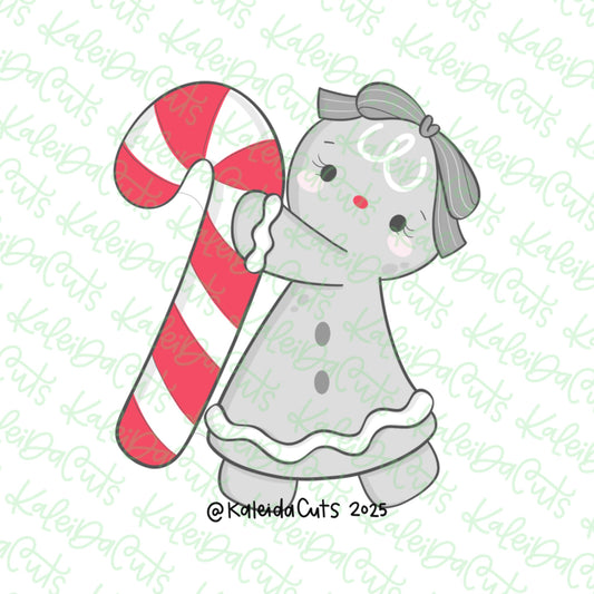 Candy Cane Heart Gingy Girl Cookie Cutter