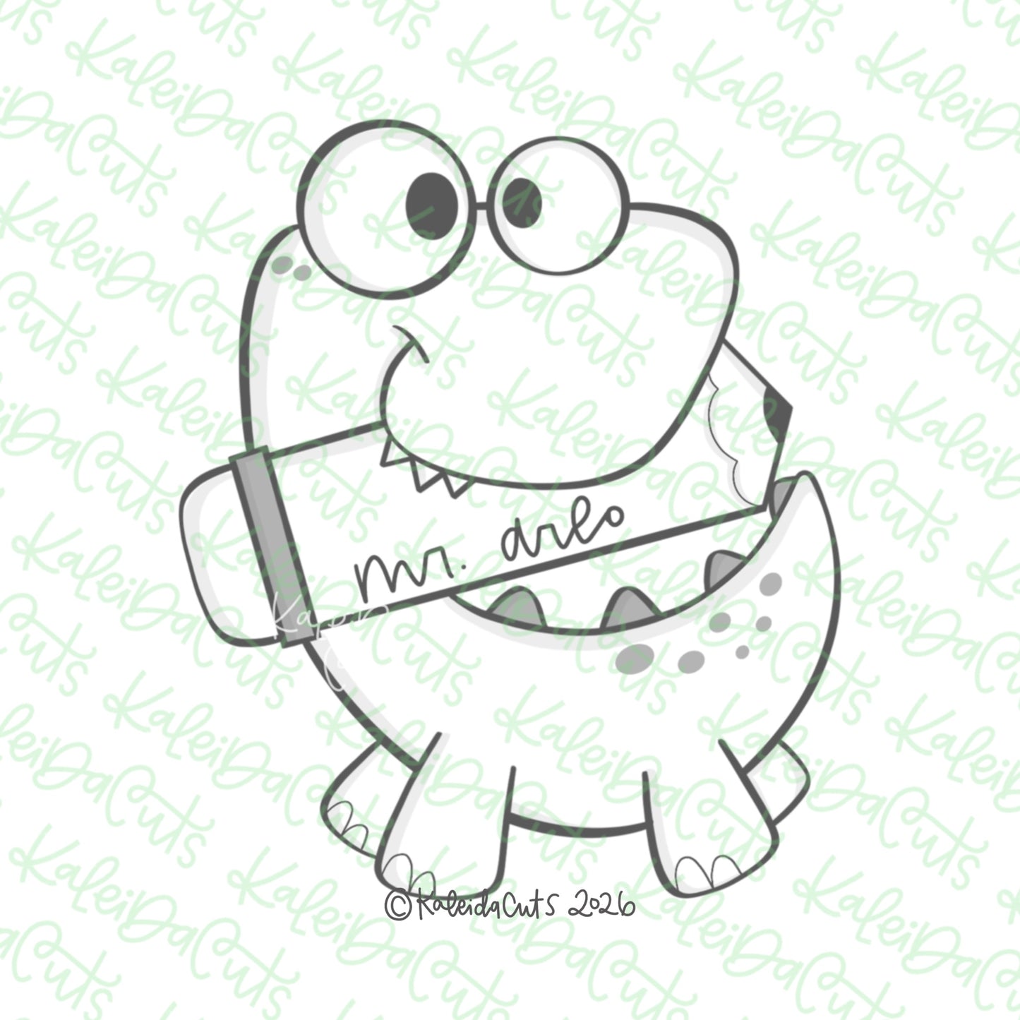 Dino Pencil Bite Cookie Cutter