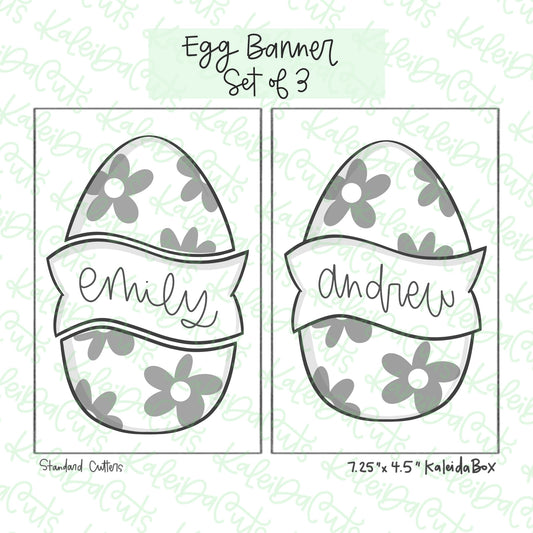 Egg Banner Stack Cookie Cutters Set of 3