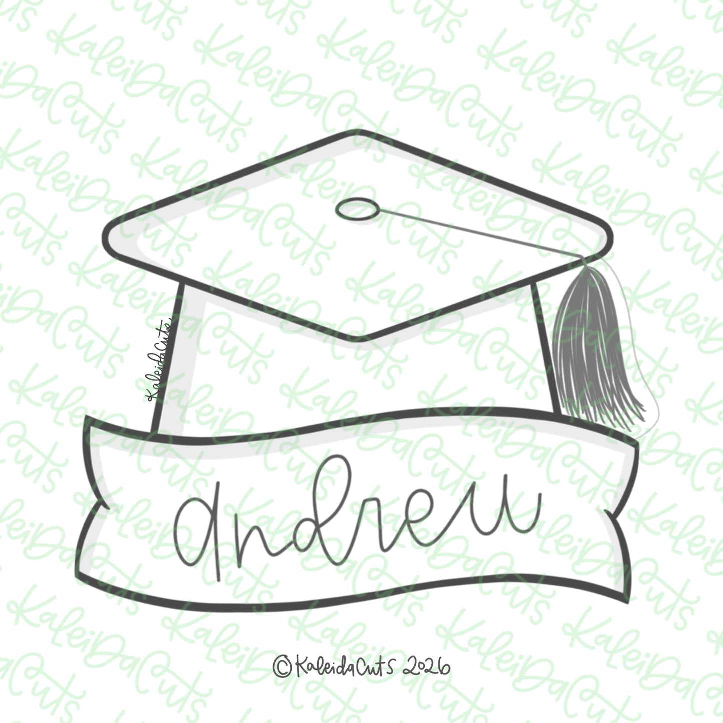 Grad Hat Banner Cookie Cutter