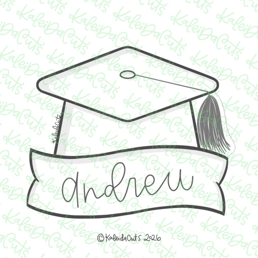Grad Hat Banner Cookie Cutter